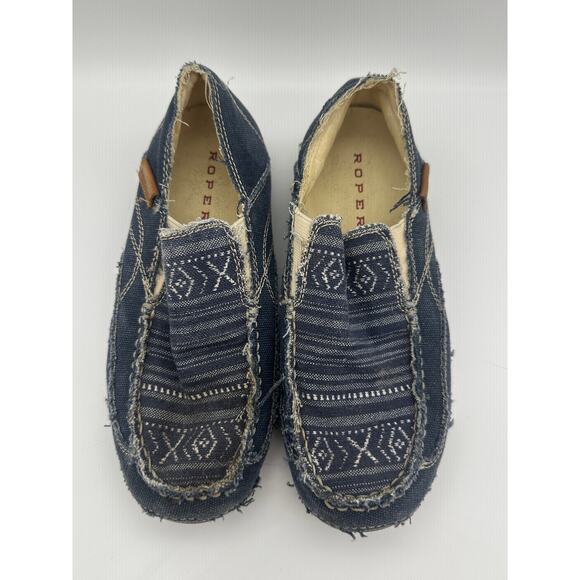 Roper Women's Distressed Denim Moccasins - Picture 2 of 7